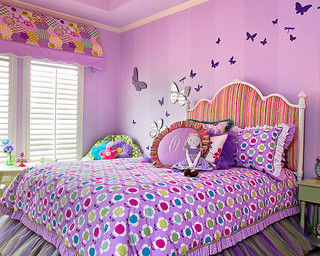 欧式紫色梦幻儿童房效果图