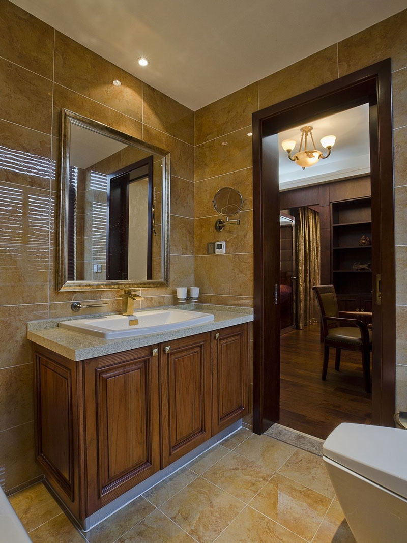 ,原木色,浴室柜,美式风格