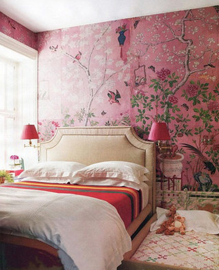 欧式卧室手绘墙效果图
