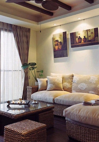 东南亚混搭布艺沙发设计图片
