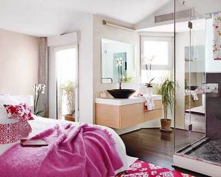 粉色温暖舒适卧室设计效果图