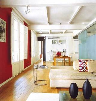 红色暖色调客厅设计效果图