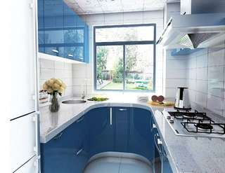 蓝色厨房设计图
