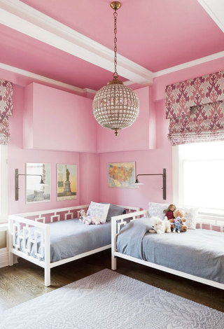 粉色卧室吊顶效果图