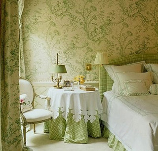 田园风格绿色卧室图片