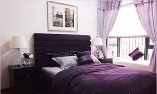 简约紫色卧室效果图