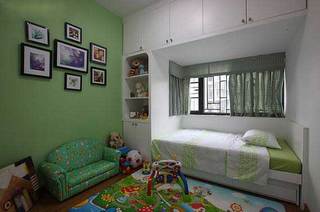 清新绿色儿童房设计效果图