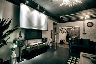 现代简约风格三居室黑白设计图