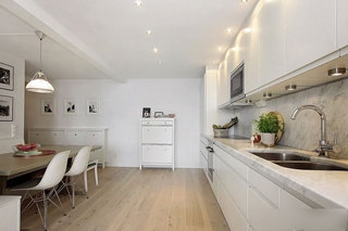 现代简约风格二居室简洁白色80平米装修图片