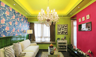 彩色墙面漆客厅设计