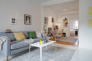 北欧风格二居室白色60平米设计图