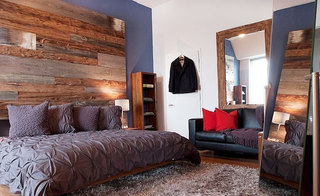 另类木质卧室背景墙设计