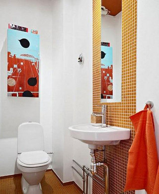 艺术卫浴间抽象装饰画背景墙设计