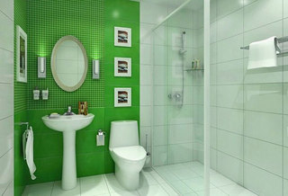 清新绿色卫浴间