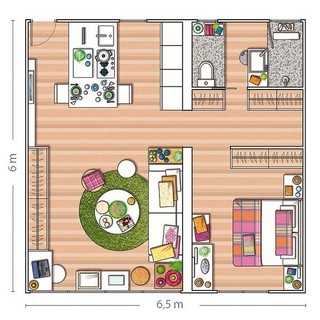宜家风格一居室40平米设计图