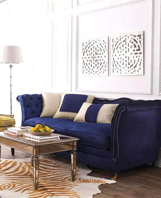 深蓝色客厅沙发