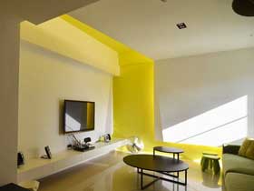 时尚现代简约风 黄色两居室让人耳目一新