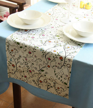 素雅植物生长系列餐桌桌旗