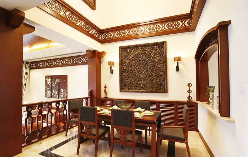 ,新中式风格,餐厅,餐厅背景墙