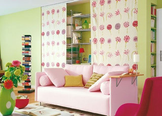 甜美可爱粉色客厅沙发