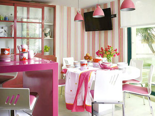 可爱粉色餐厅设计