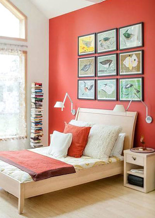 可爱红色系女生卧室设计