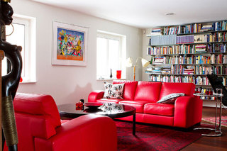 时尚红色客厅沙发设计