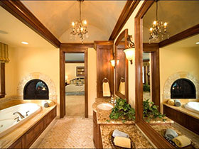 爱上原木 12个木色美式卫浴间设计