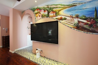 田园温馨电视背景墙设计图片