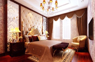 典雅欧式卧室床尾凳设计