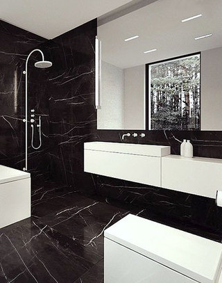 时尚经典黑白卫浴间设计