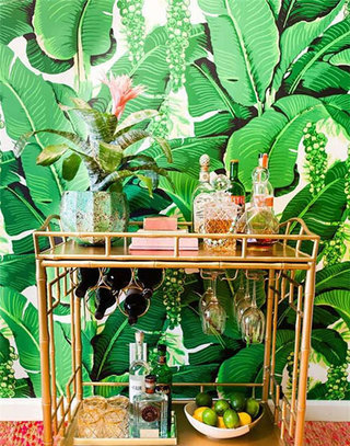 热带风情客厅植物壁纸