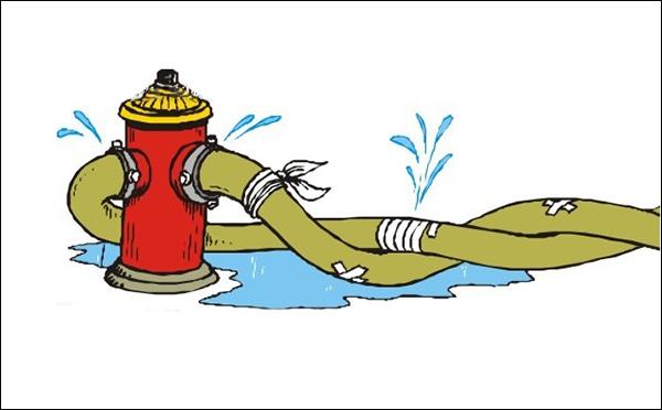 水管漏水 卡通图图片