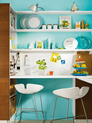 清新蓝色厨房图片