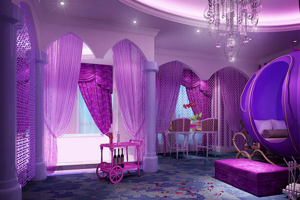 宾馆紫色装饰室内设计图片