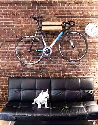 客厅别致自行车架设计