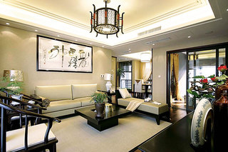 150平米现代中式装修客厅设计