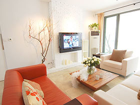一居室小户型装修图 温馨橘色空间