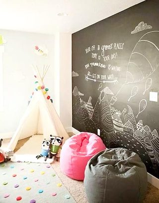童趣儿童房黑板涂鸦墙
