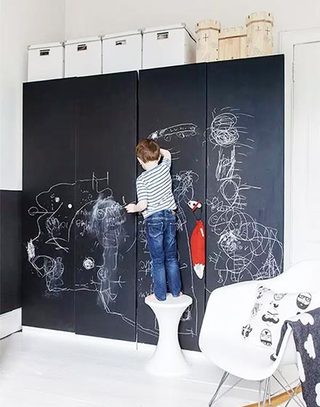 儿童房柜体黑板涂鸦区