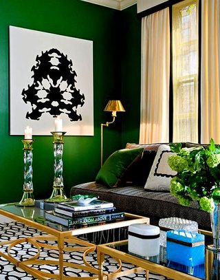 深绿色简约客厅设计