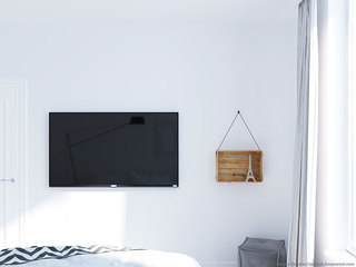 白色装修风格卧室电视背景墙设计