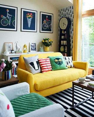 彩色双人沙发效果图片