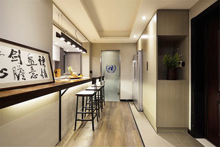 130平米新中式餐厅吧台设计