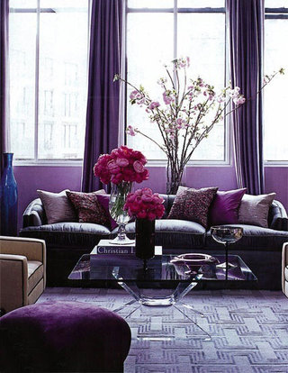 梦幻紫色高贵客厅效果图