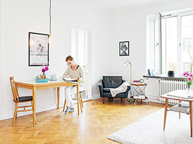 国外美女单身公寓 45平米简洁北欧风格