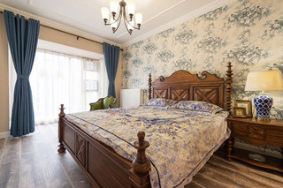 古典美式卧室背景墙设计图