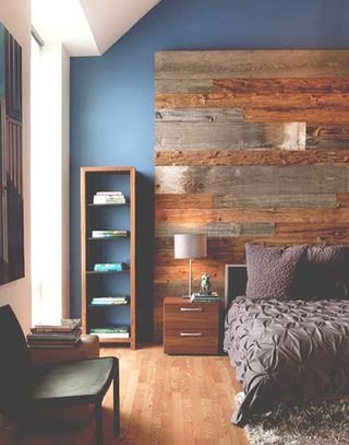 木质地板装修卧室背景墙