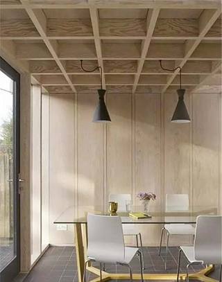 木质简约餐厅吊顶设计