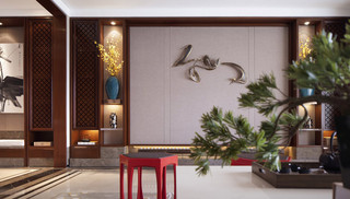 典雅新中式客厅背景墙设计